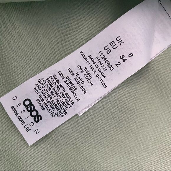 NWOT ASOS | Oversized Boxy Button Down Shirt 100% Cotton, Size 2 - Picture 7 of 7